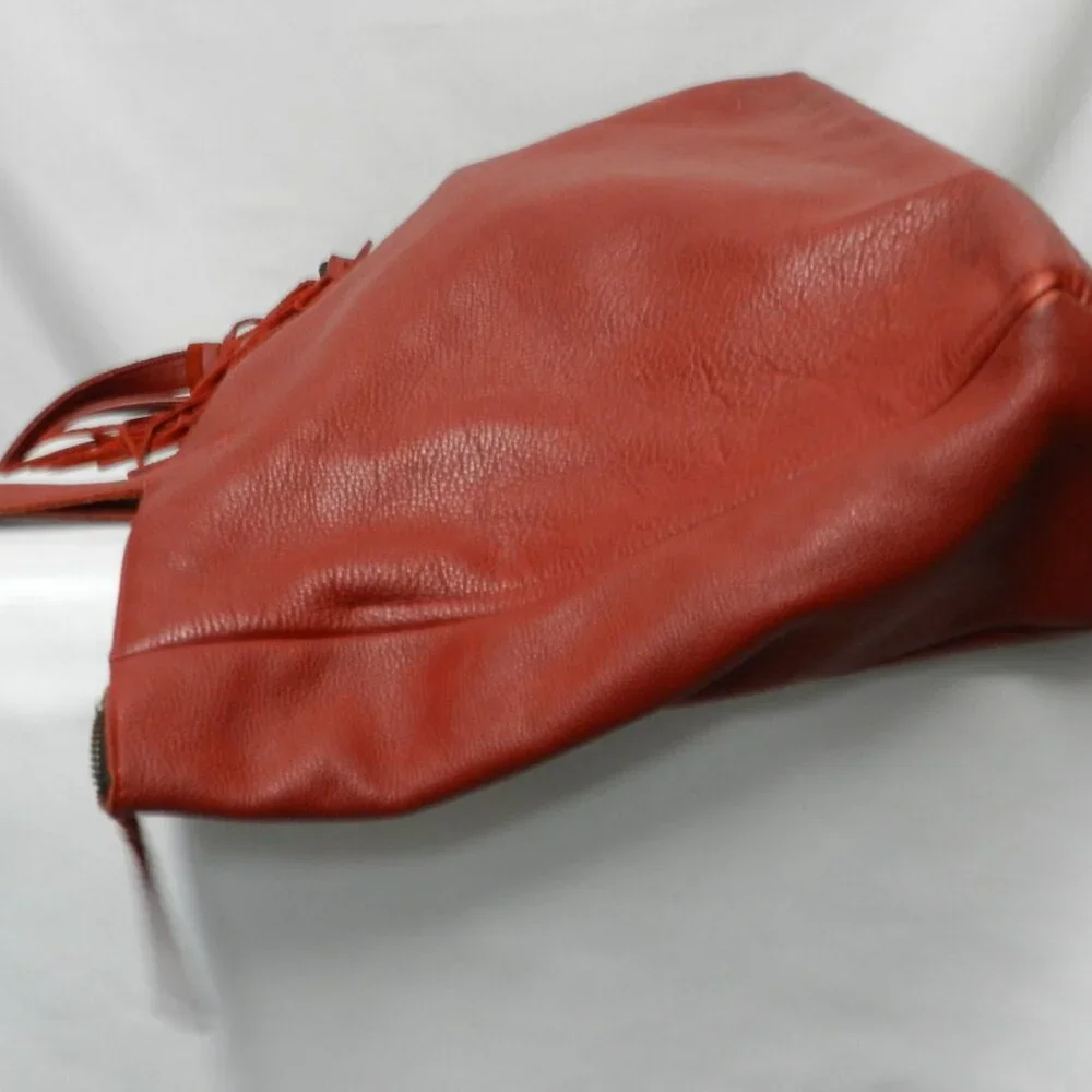 Urban Artisan Leather red X-Large tote bag purse weekender Unstructured zip top